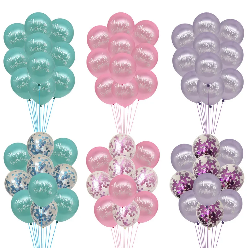 

10Pcs Blue Pink 12inch Mermaid Happy Birthday Latex Balloons Baby Shower Decor Kids Boy Girl Birthday Party Anniversary Supplies