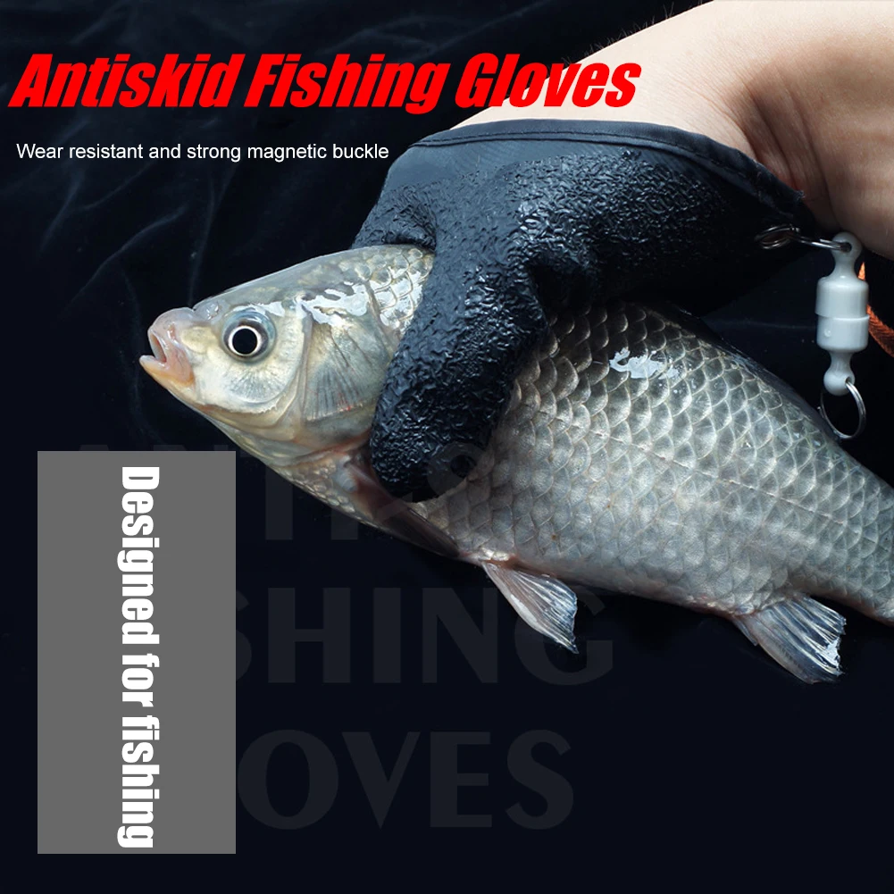 1pcs/1pair Magnetic Fishing Gloves Anti-slip Catching Gloves