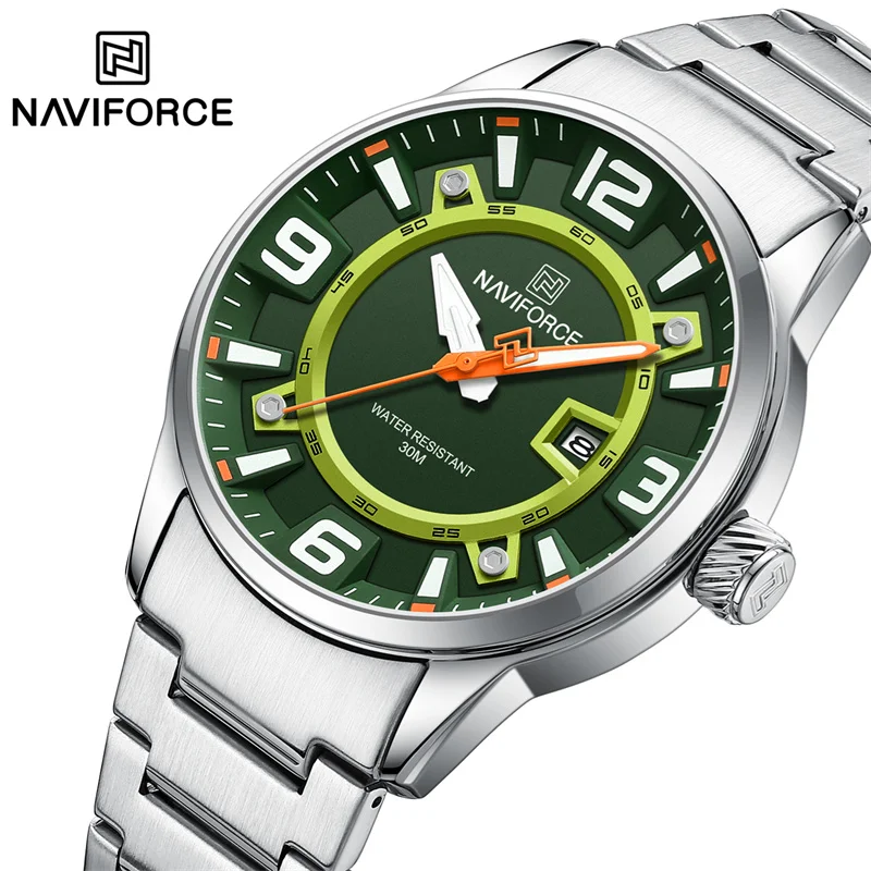 TOP Brand NAVIFORCE Original Men's Fashion Watch Stainless Steel