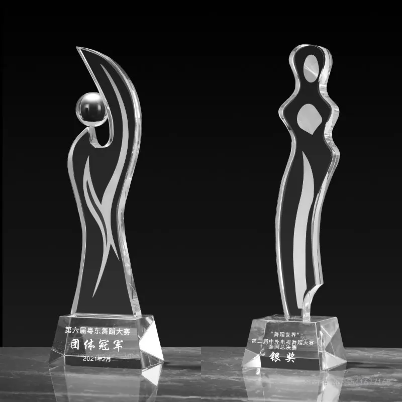 Resin Crystal Trophy for Dance Competition, Customized Ballet Trophy, Activity Awards, Home Decoration, Dancer Sculpture, 1Pc