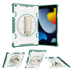 Universal 360 Kickstand Hand Strap Tablet Case with Durable Back Shell for A11(8.7)X130 X135 (Dark green)