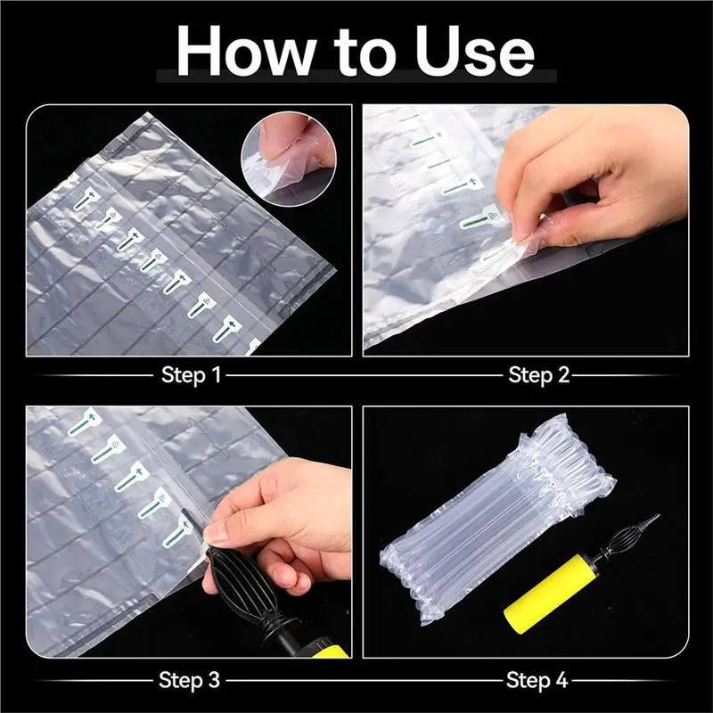 NEW-50팩 팩에 들어있는 풍선식 와인병 보호 가방, 안전한 병 운송을 위한 재사용 가능한 에어 컬럼 쿠션 슬리브