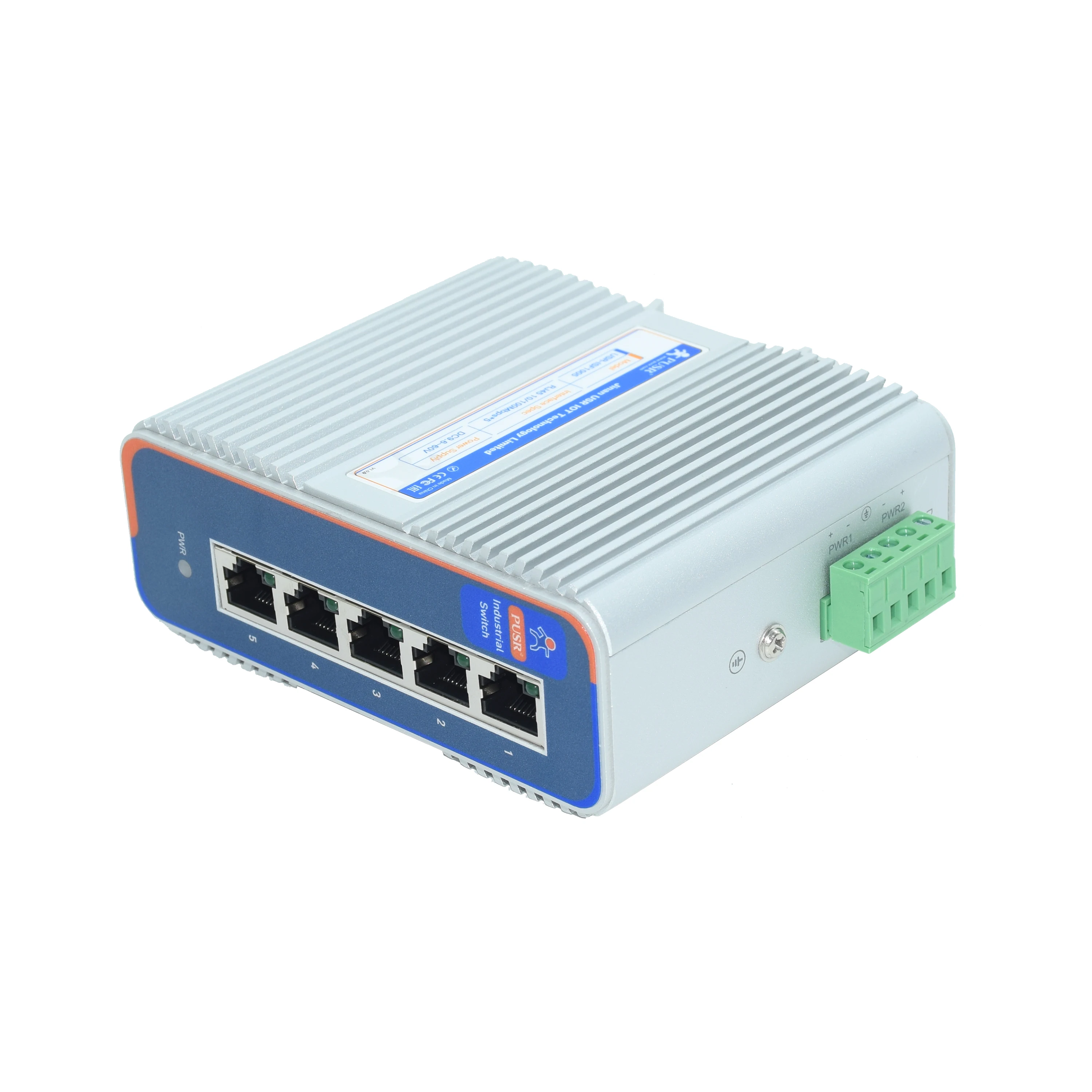 산업용 10M 100M 이더넷 스위치 IP40 보호 USR-ISF1005 USR-ISF1008