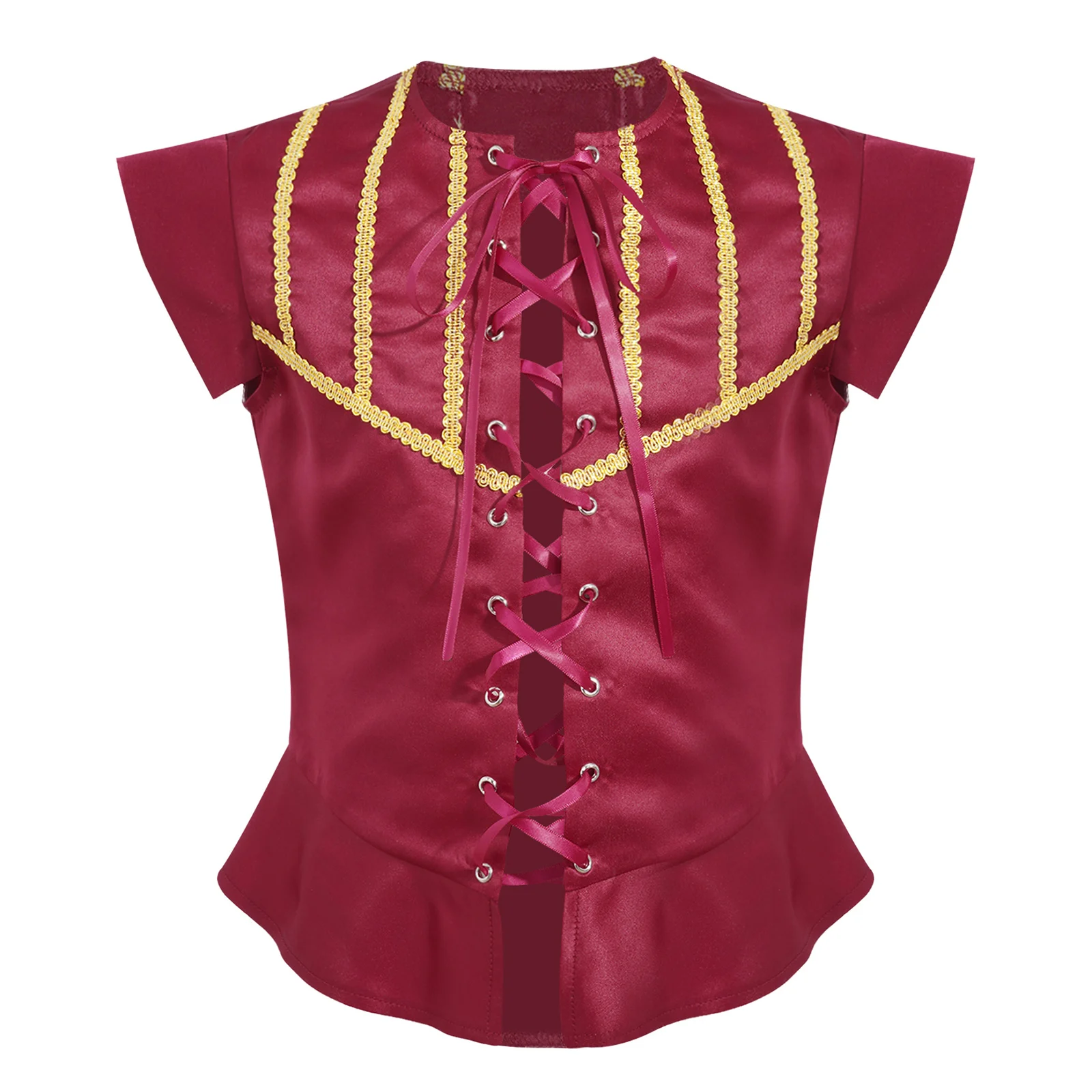 thumbnail image 1 of Chaleco de disfraz de Cosplay Steampunk Medieval renacentista para niños, chaleco de manga corta con cierre de cordones, disfraz de Halloween, 1 of 5