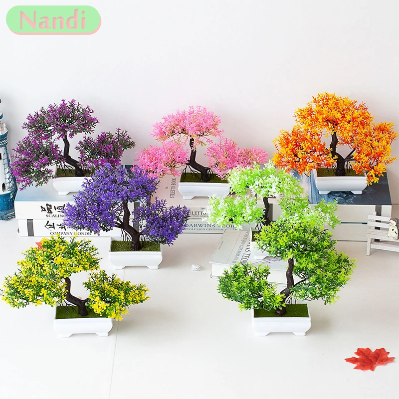 Artificial Plant Bonsai Small Tree Pot Fake Plant Flower Potted Decoration Home Hotel Garden Decoration Room Table,artificial plants,artificial flowers,artificial flower