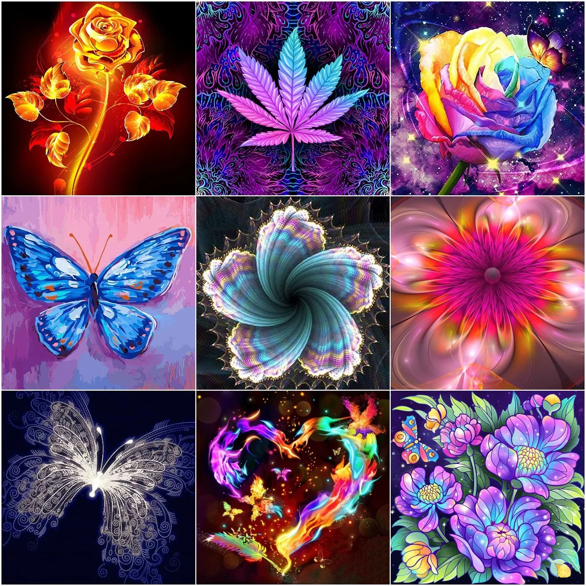 

Flower Diamond Art Painting Kit for Adults, Full Diamond Dot Painting, Round and Square, 5D Picture, Gem Art, DIY Crafts Kit