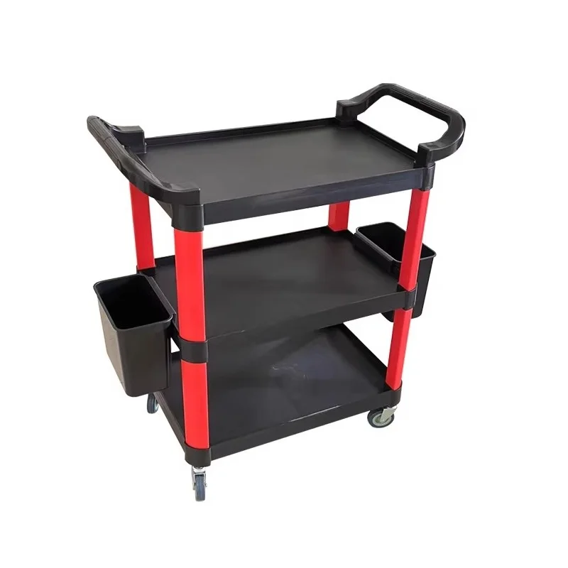 Carrello Portautensili per Riparazione Auto e Lavaggio, Carrello a 3 Ripiani Multifunzionale per Officina Meccanica