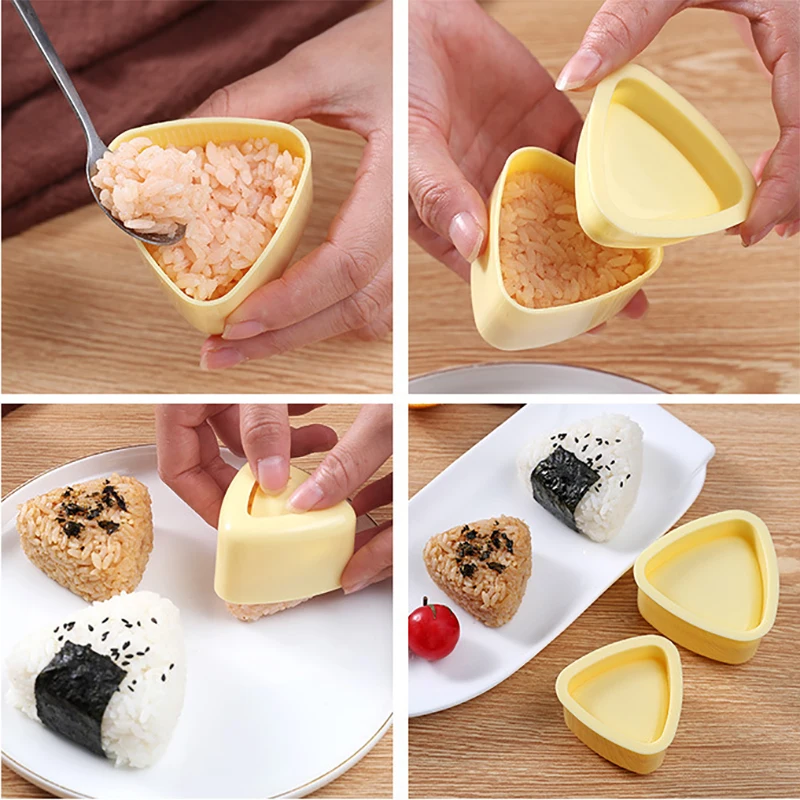Japanese Triangle Sushi Mold Set Baby Children Rice Ball Mold Food Grade DIY Artifact