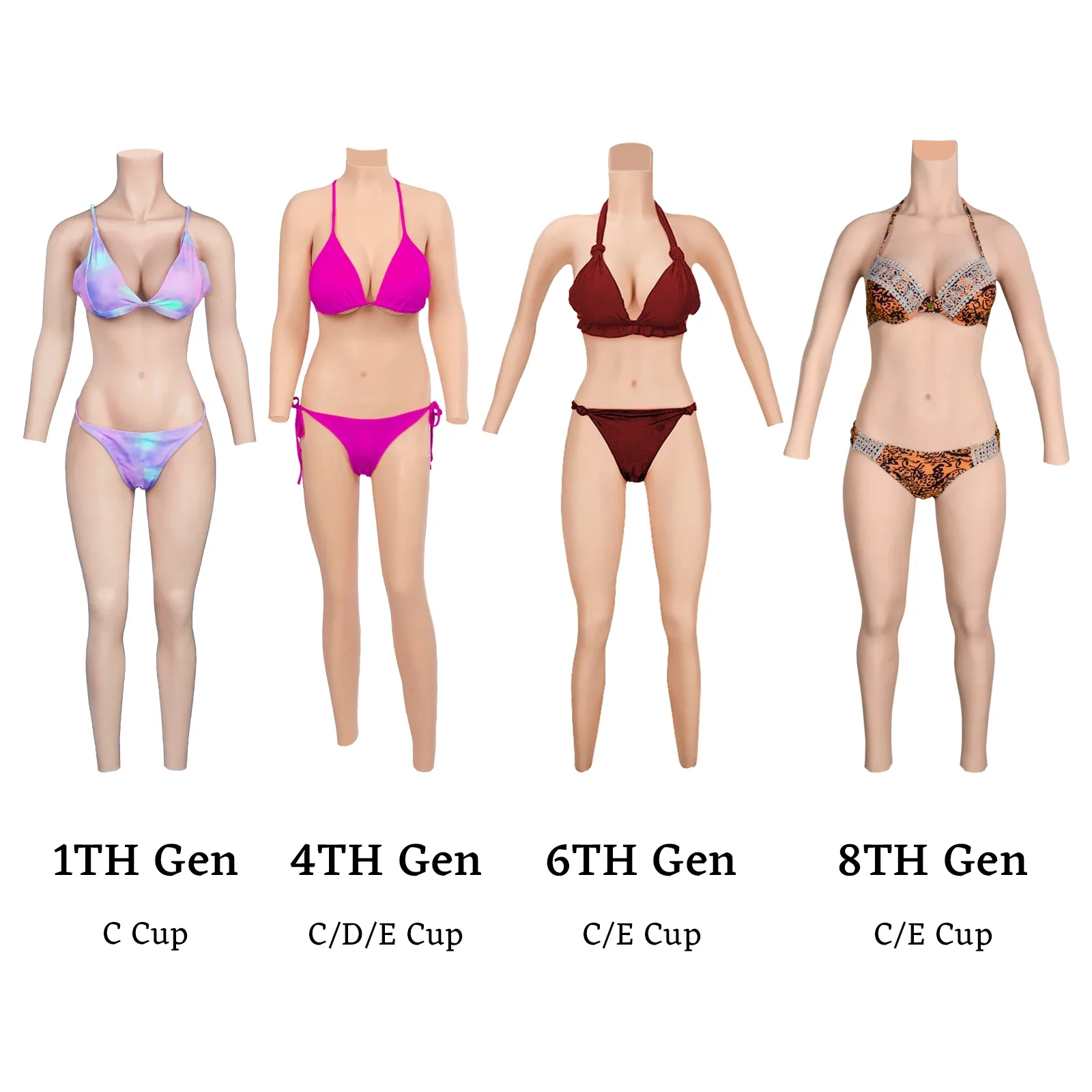 Fake Boob Silicone Bodysuit Breast Forms Fake Vagina Transgender Sissy Drag Queen Male Crossdresser Cosplay C/D/E Cup silicone breast forms