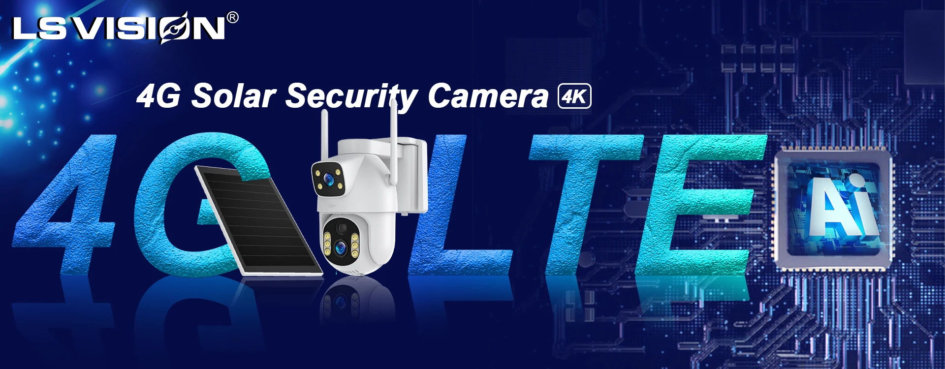 4G LTE Solar Camera Dual Screens Outdoor Surveillance Camera Security Protection