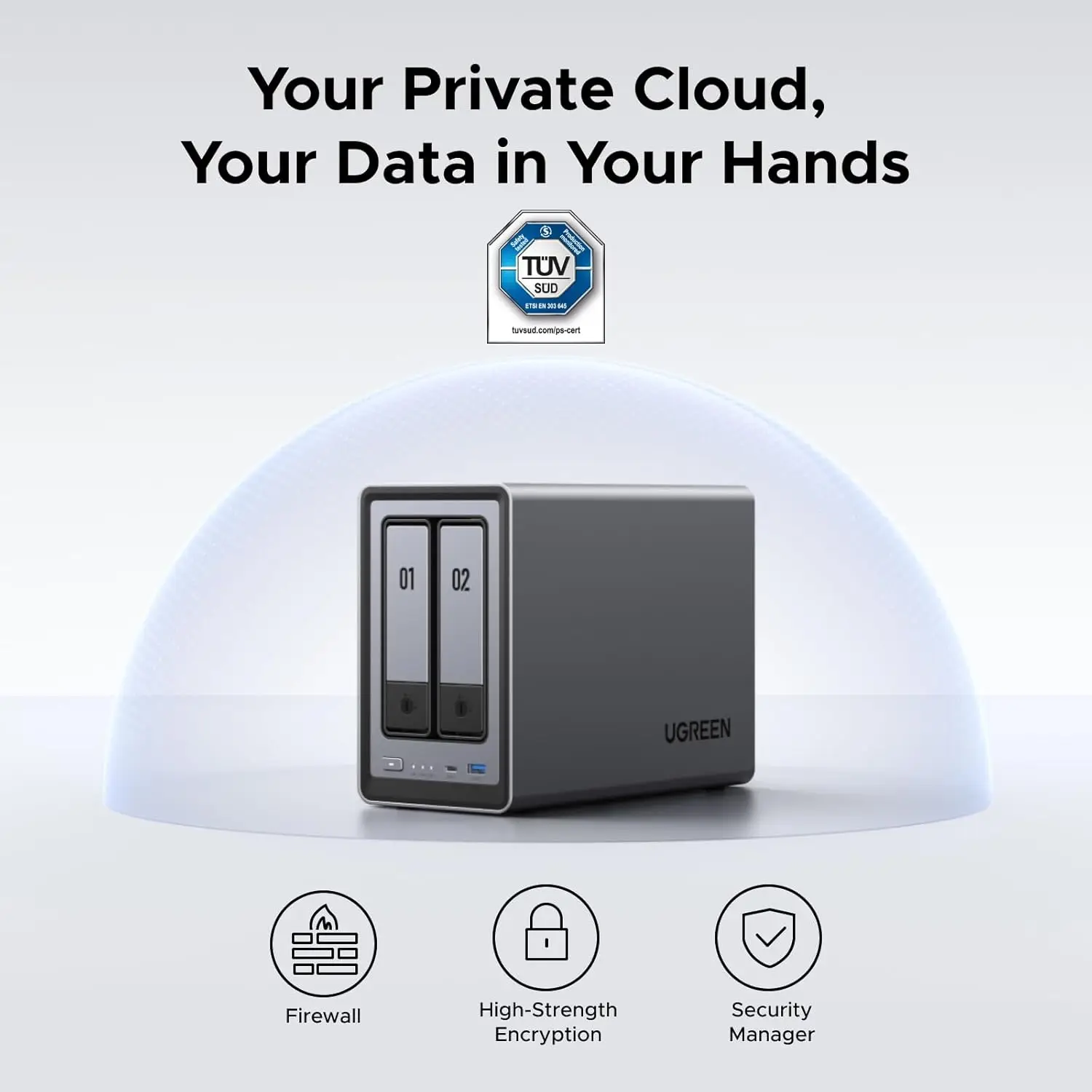 UGREEN NAS DXP2800 2베이 데스크탑 올라운드 NASync, 소규모 팀, 애호가, 인텔 N100 쿼드코어 CPU에 이상적, (디스크 미포함)
