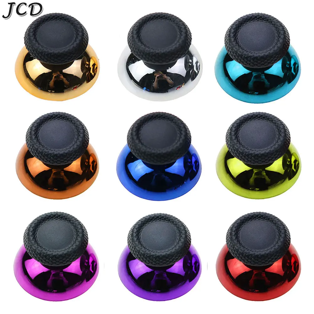 

JCD 2PCS 3D Analog Joystick Caps Chrome thumb Stick Grip Cap Button Thumbstick Cover Replacement For PS5 Controller