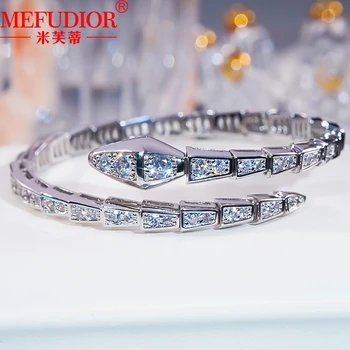 PT950 Platinum Bracelet Real Gold Real Diamonds Open Bangles for Women High Carbon Diamond Fashion Brand Female Jewelry Gifts