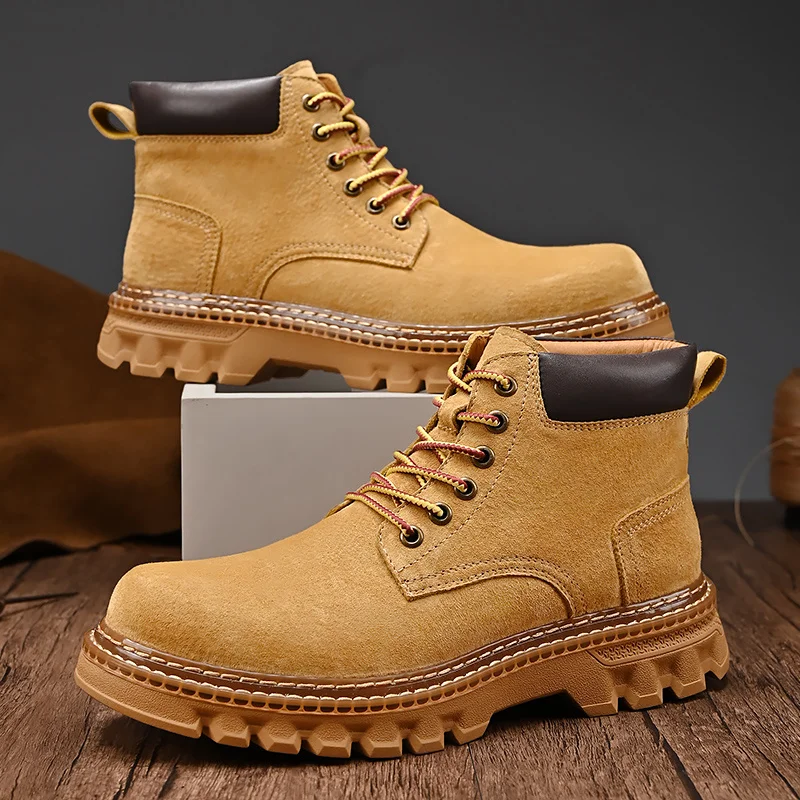 Casual Martin Boots Chaussures pour hommes en cuir Casual Martin Boots Lightweight Mens Trainers Running Walking Shoes_voghion.com