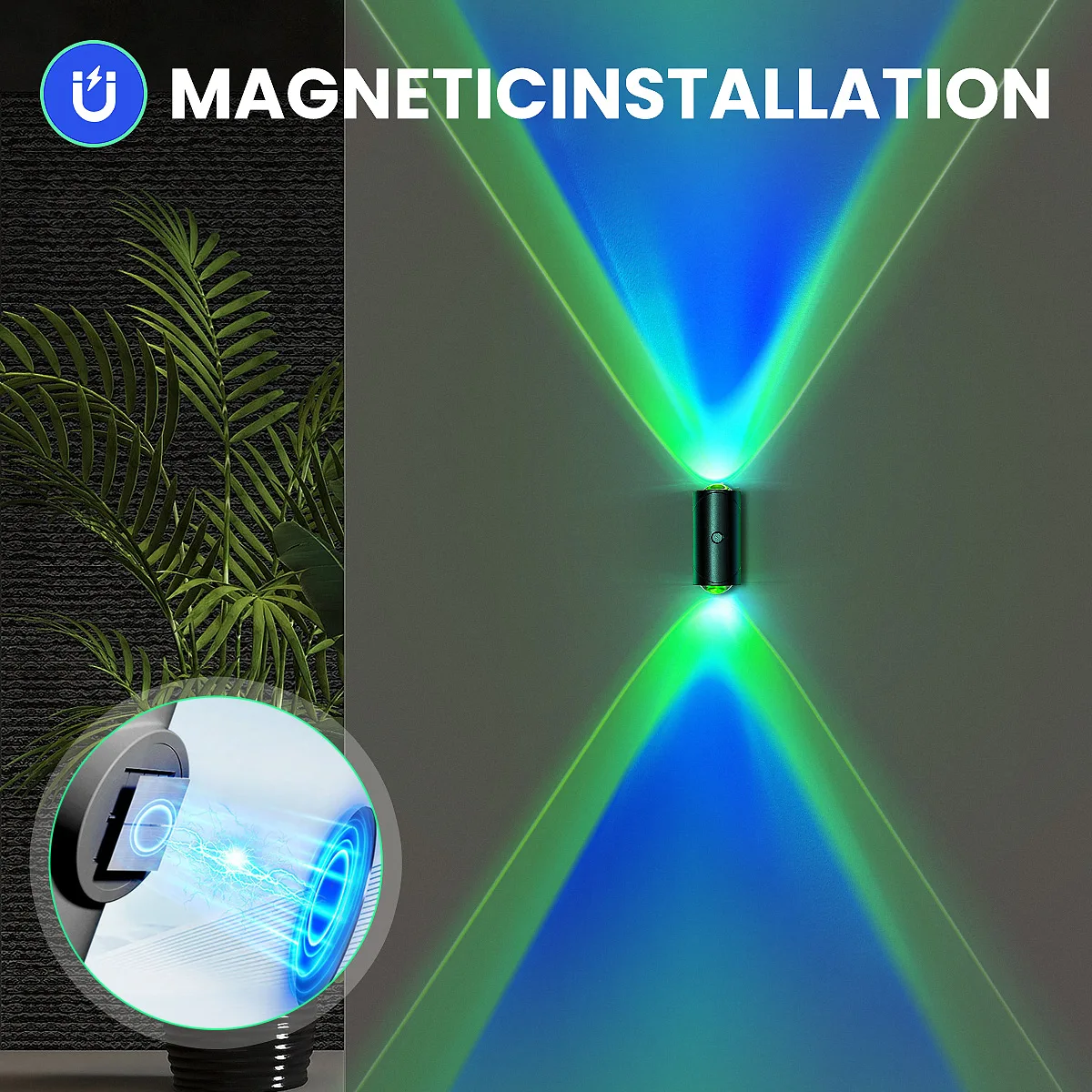 8/6/4/2 Stück Wiederaufladbare Bewegungssensor-Nachtleuchte, Farbwechselnde LED-Wandlampe mit Aufklebemagnet für Schlafzimmer, Flur – Detail 7