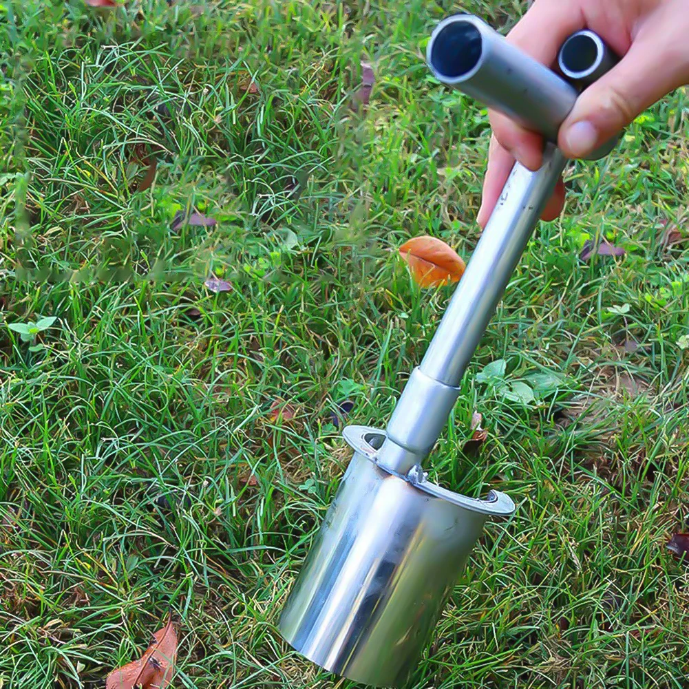 Plant And Fruit Tree Seedling Transplanter Stainless Steel Handheld Garden Barrel Transplanter Planting In Greenhouse