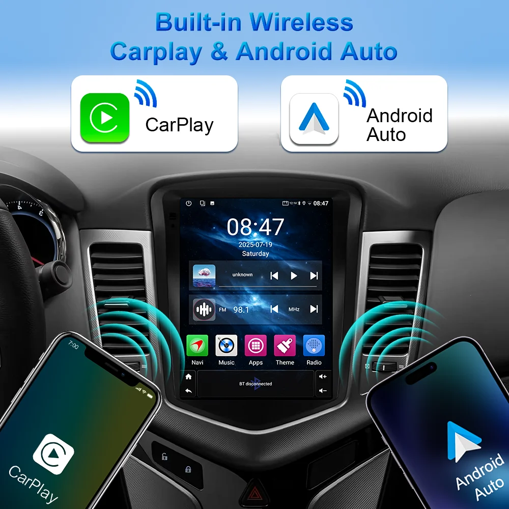 Android 16 Radio estéreo para coche para Chevrolet Cruze J300 2008 2009 2010 2011 2012 Auto GPS reproductor Multimedia NO 2Din DVD Carplay BT 3