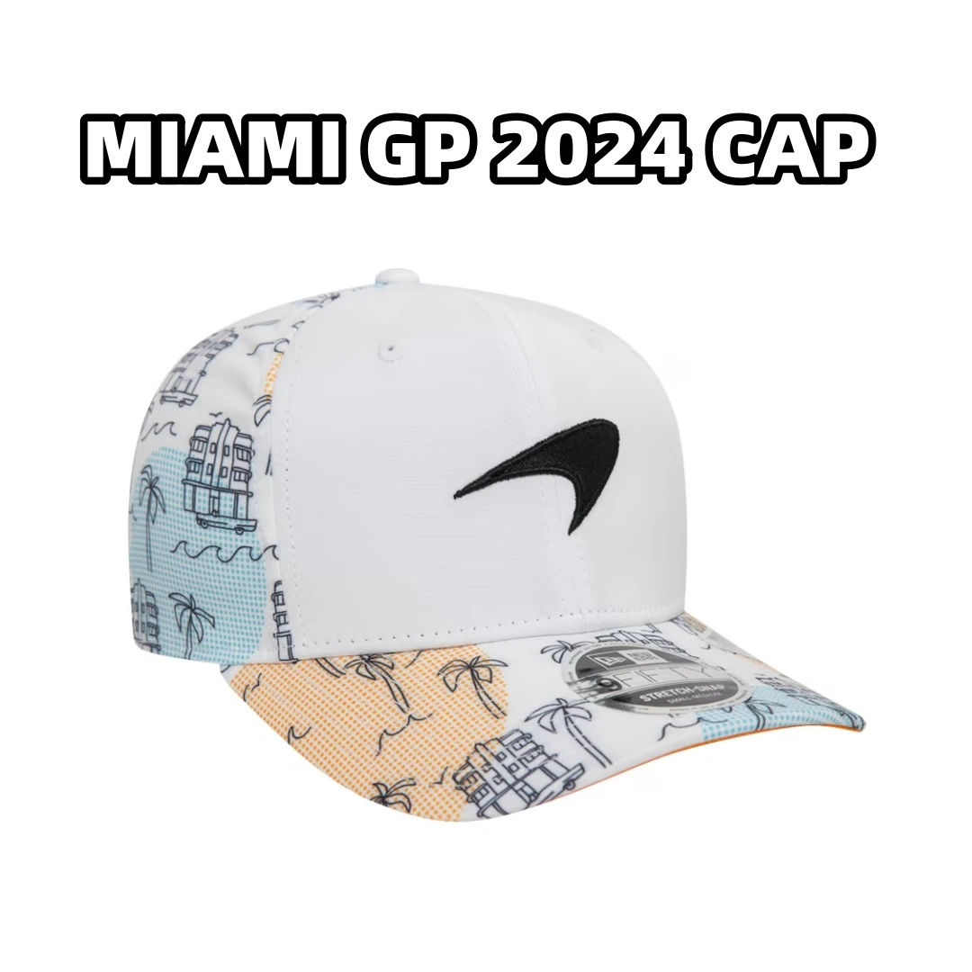 

McLaren 2024 Special Edition Miami GP Cap Baseball Hat LANDO NORRIS Miami GP Cap OSCAR PIASTRI Hats Fan Hat