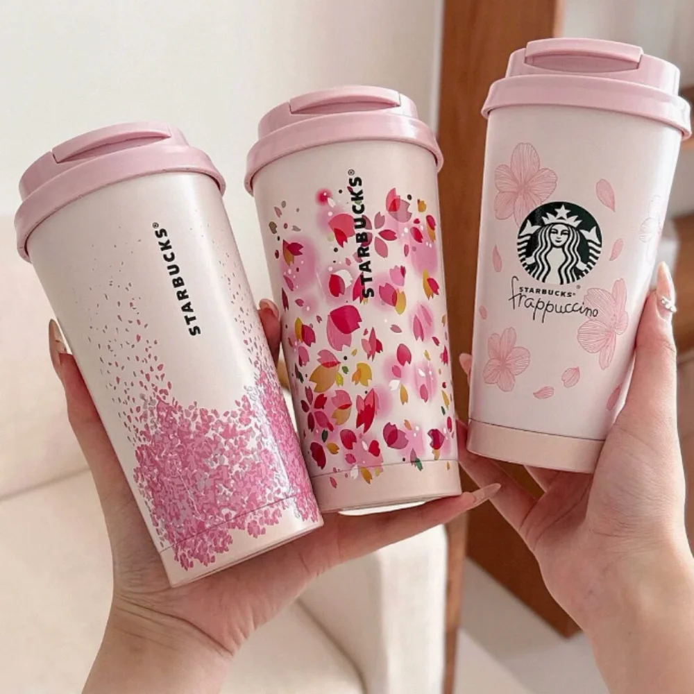 كوب قهوة ستاربكس الحراري بتصميم زهر الكرز - ستانلس...