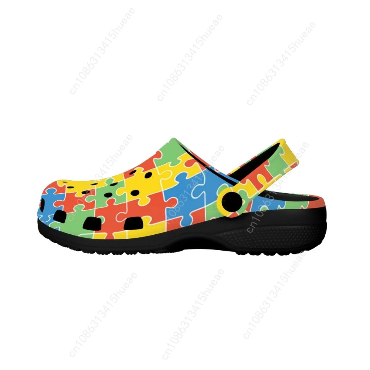 2023 Summer Autism Awareness Slippers Indoor Bath Non-Slip Home Beach Sandals Feamale Ladies Flats Garden Shoes New Zapatos