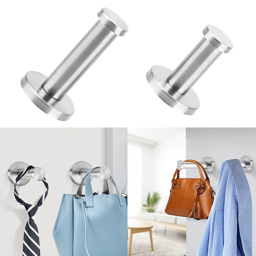Description Picture 2 of item1pc Clothes Robe Hooks Bathroom Hardware for Towels Bag Stainless Steel Round Tube Coat Hanger Bathroom Door Hanger