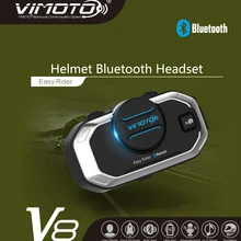 Vimoto V8 영어 버전 오토바이 헬멧 인터콤, 블루투스 호환 헤드셋, 소음 감소, 양방향 라디오, 이지 라이더