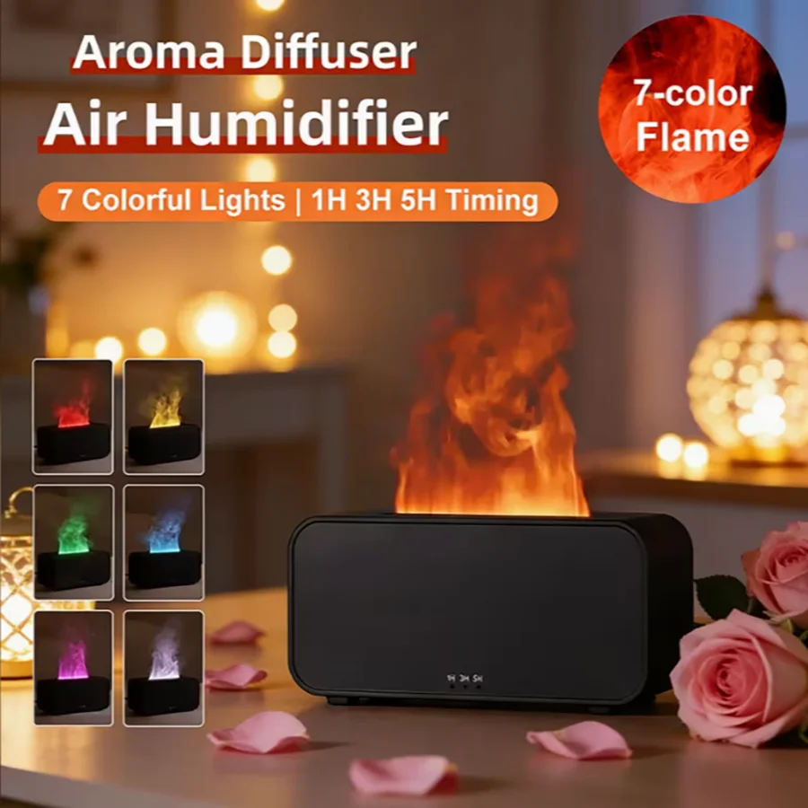 Flames Air Humidifier & Aroma Diffuser,Ultra Quite & Auto-Off,Lower Noise Sleep Without Disturbance,Aroma Diffuser,Air Humidifie 1