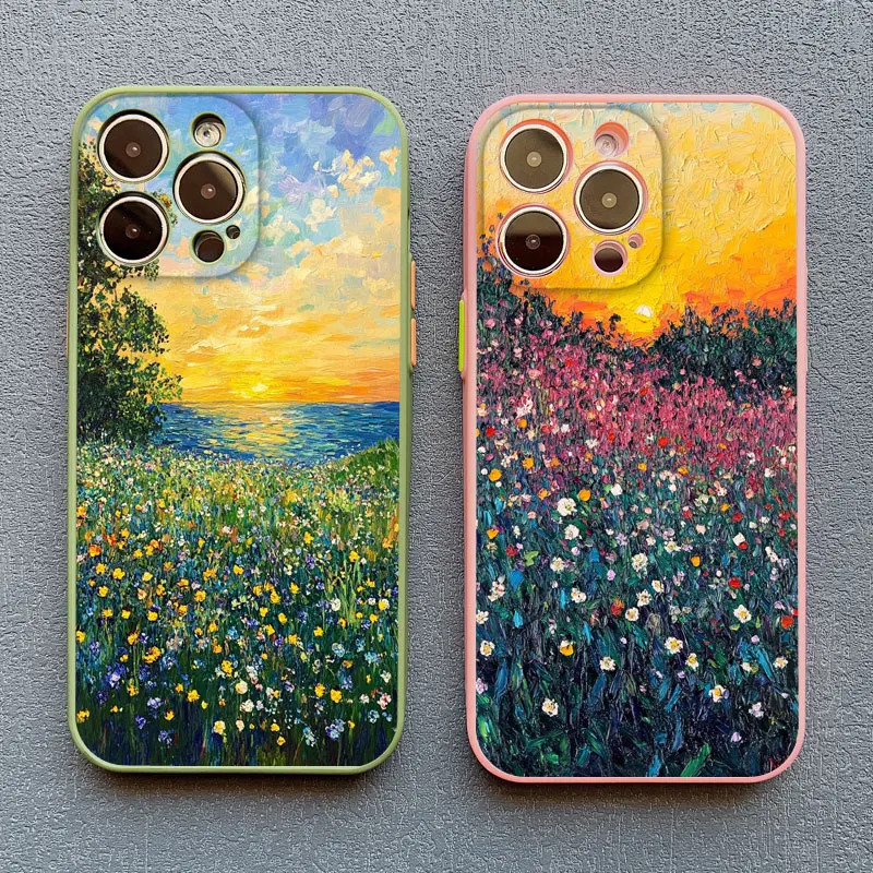 Aesthetic Beauty Sunset Flower Field Phone Case Covers