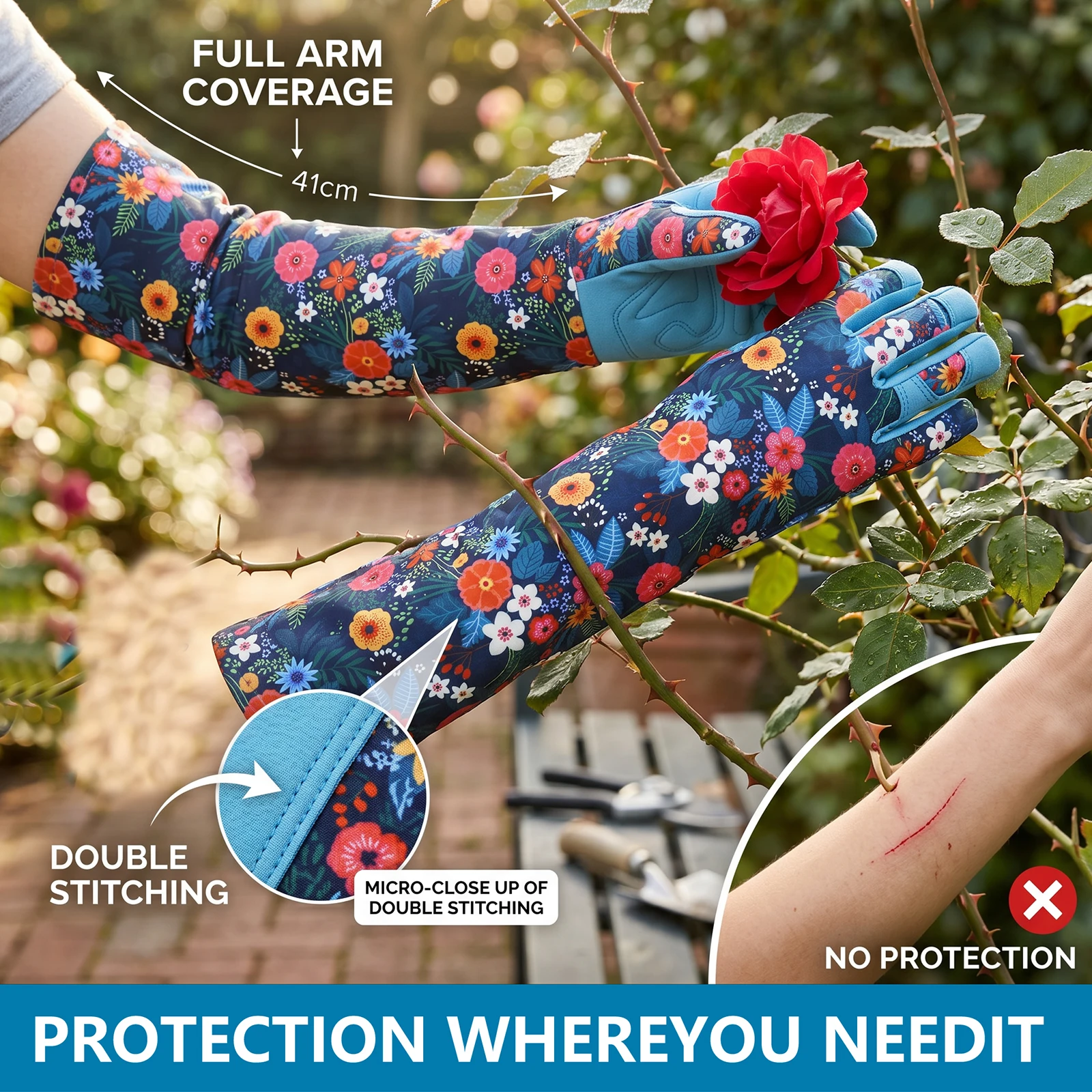 Enhanced Breathable Long Sleeve Gardening and Maintenance Gloves