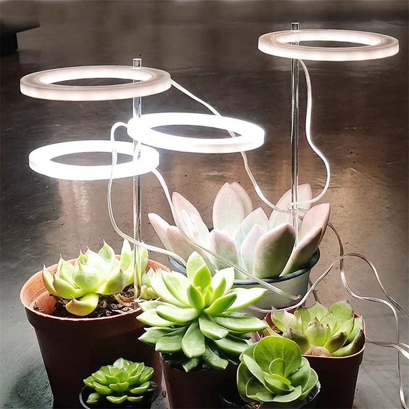 5V LED USB Plant Growth Light for Succulent Full Spectrum Plant Angel Ring Light Succulent Indoor Flower Greenhouse Seedling
