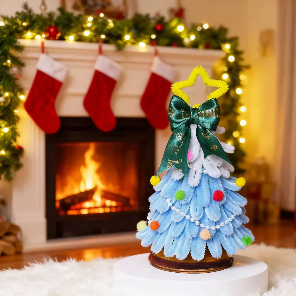 Handmade 18/20CM DIY New Year Gift Artificial Christmas Tree Desktop Christmas Tree Decoration Office Home Christmas Decor