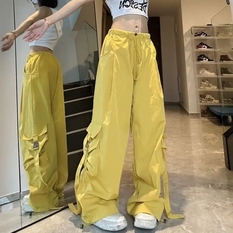 American ins street style overalls for hot girls American casual quick-drying paratrooper pants dancing hip-hop pants for women