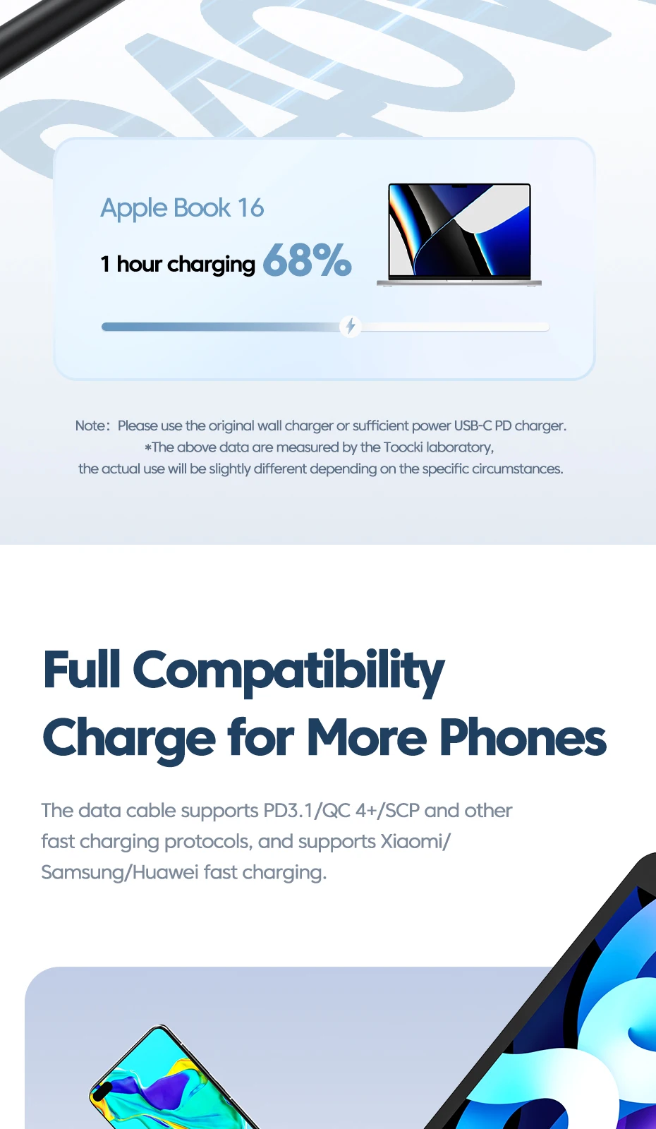 100W USB C to Type C Cable 240W PD3.1 Fast Charging Charger 5A Type C to Type C