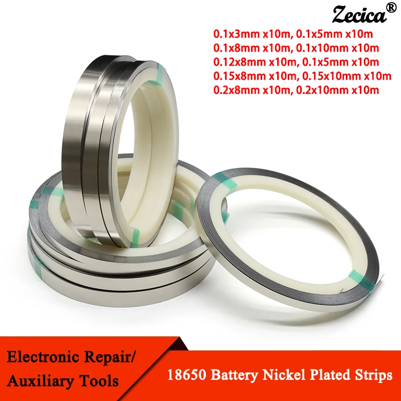 Nickel Plated Strip 18650 Li-ion Battery Nickel Sheet Plate Connector 0.1mm 0.2mm Steel Belt Spot Welding Machine Battery Welder