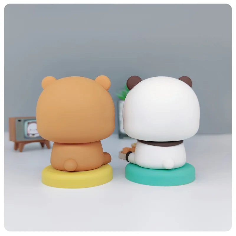 Bubu Dudu Collectible Cute Panda & Bear Ornament - Kawaii Anime Figure Toy for Home Decor & Holiday Gift