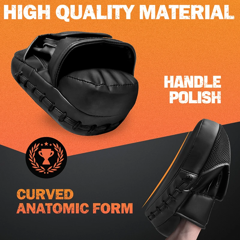 Boxing Pads for Men, Women,& Kids, Leather Focus Mitts for Martial Arts, Boxing Training,Curved Punch Mitts for Karate 4
