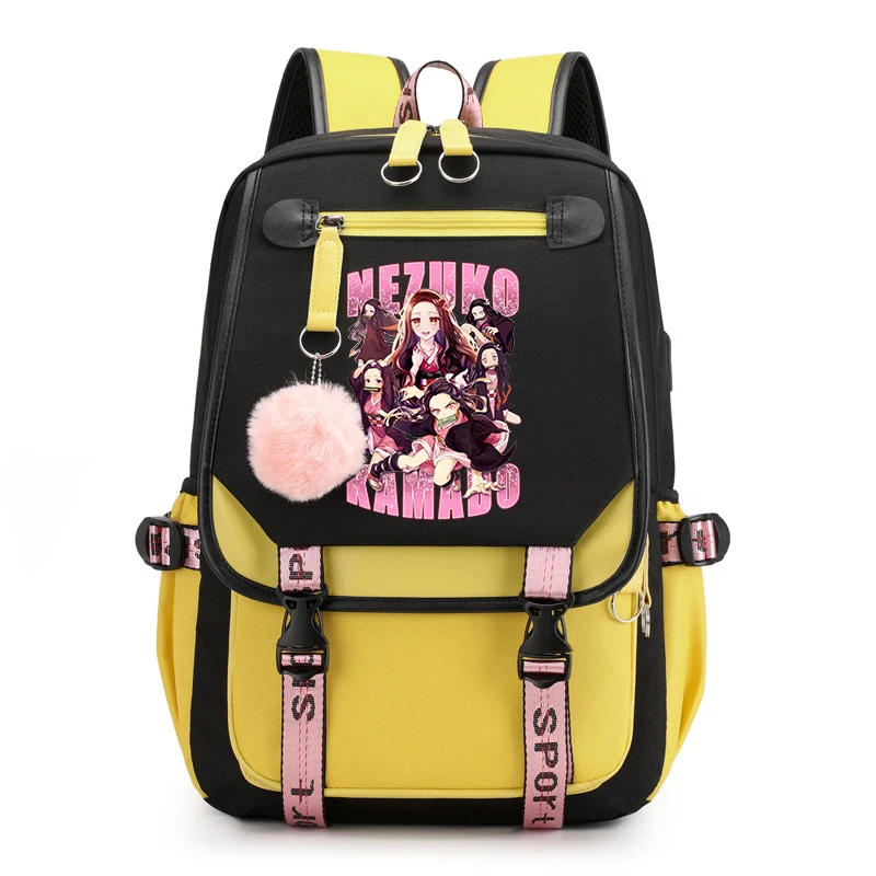 Hot Kamado Nezuko Anime Backpack Women BackPack Large Capacity Bookbag Fashion Travel Female School Bag Student Computer Bagpack