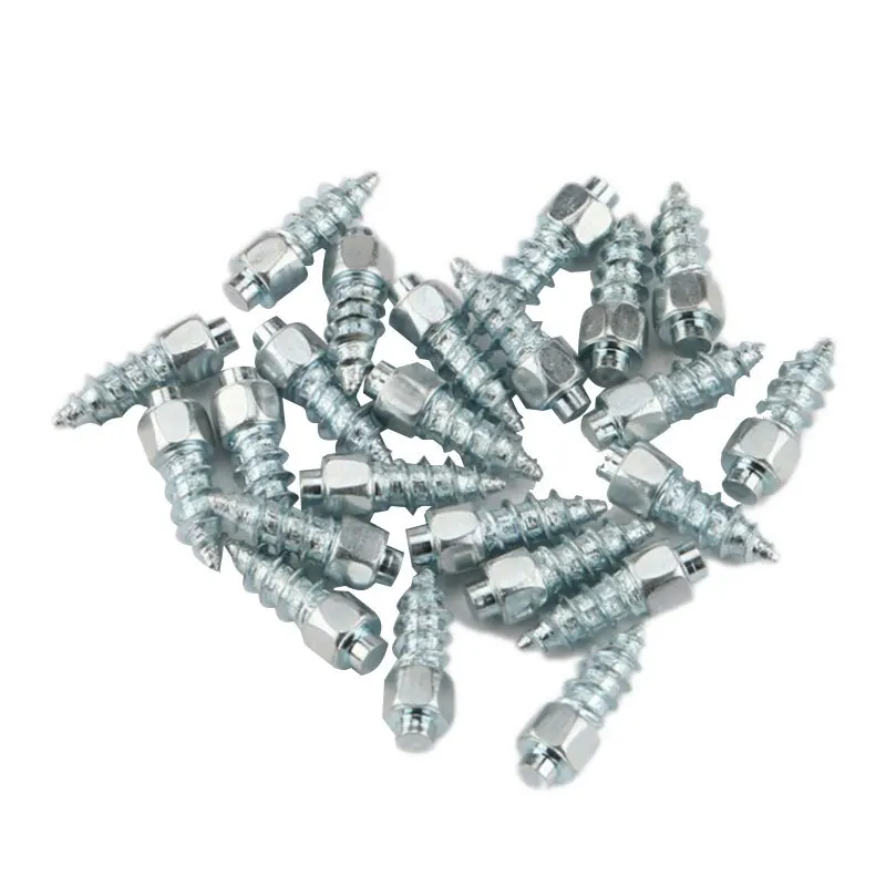9mm 12mm Anti-Slip Car Snow Screw Tire Studs Anti Skid Falling Spikes Wheel Tyres Anti-ice 500Pcs for Car Motorcycle Bicycle ATV