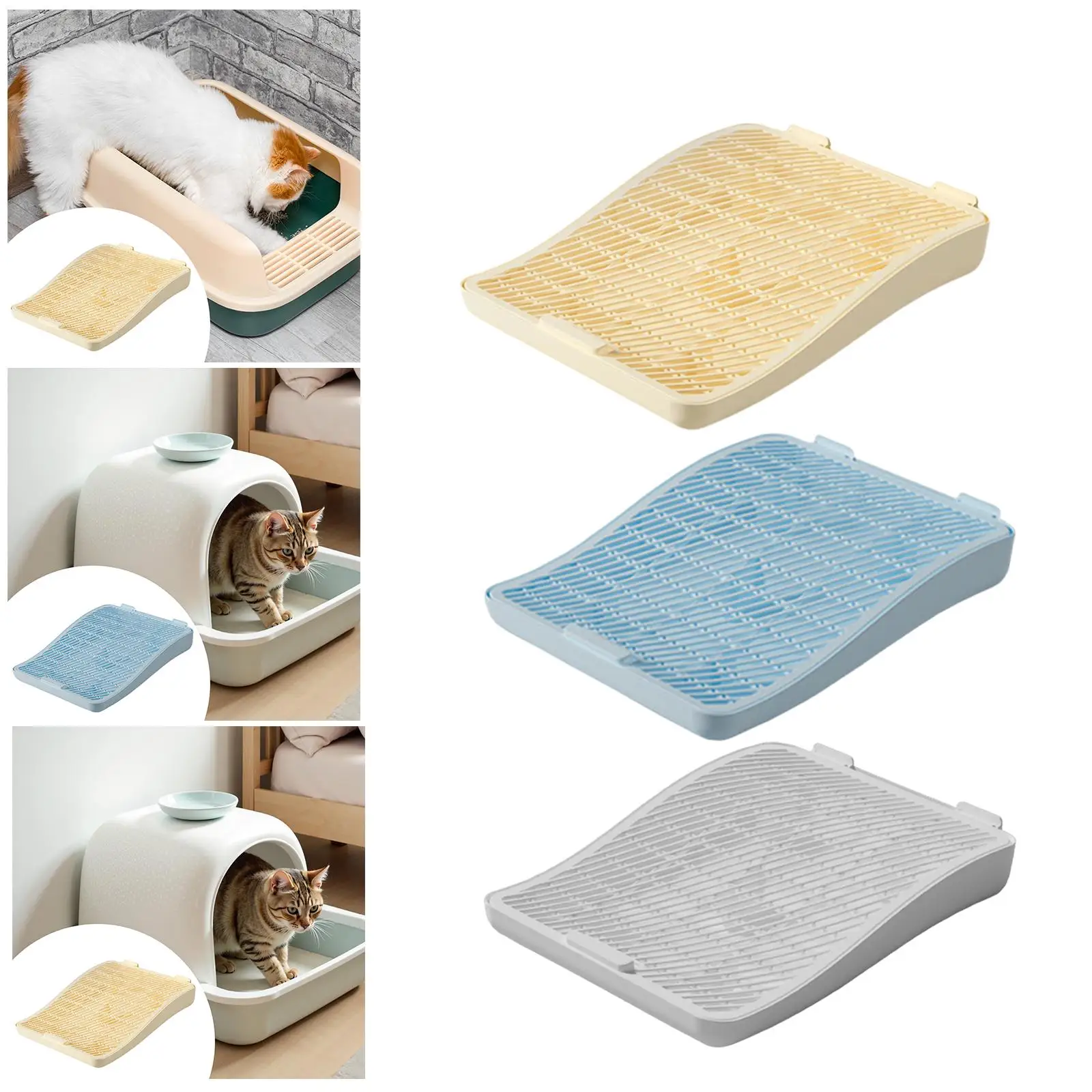 Cat Litter Trapping Mat Easy to Clean Lightweight Sturdy Double Layer Litter Catcher Pad for Pet Supply Kitten Cat Litter Trapping Mat Easy to Clean Lightweight Sturdy Double Layer Litter Catcher Pad for Pet Supply Kitten