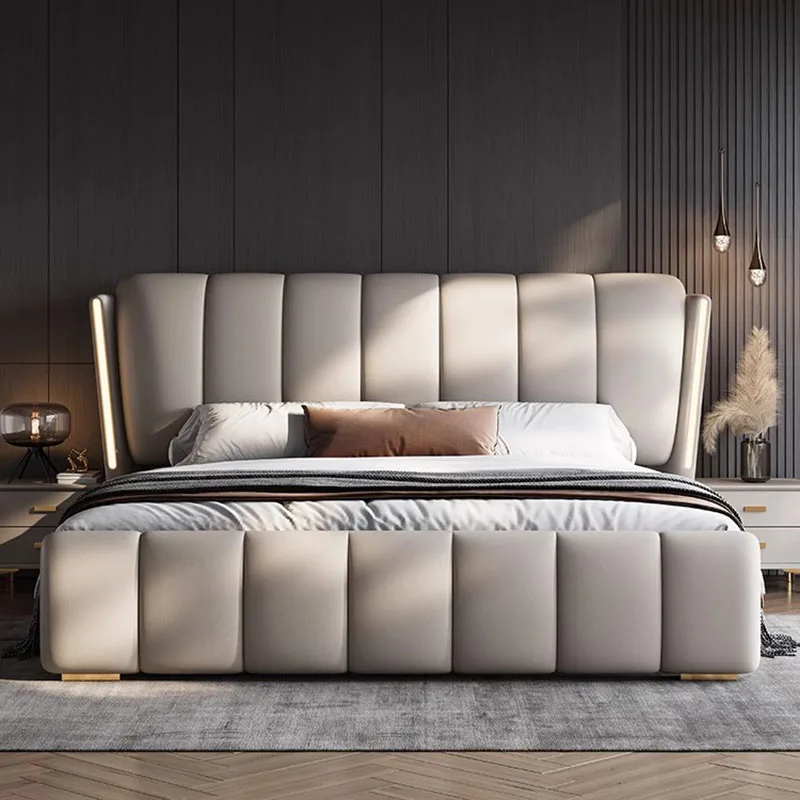 

Loft King Children'S Bed European Double Loft Puffs Marriage Two Place Queen Bed Frame Luxury Cama De Casal Bedroom Furniture