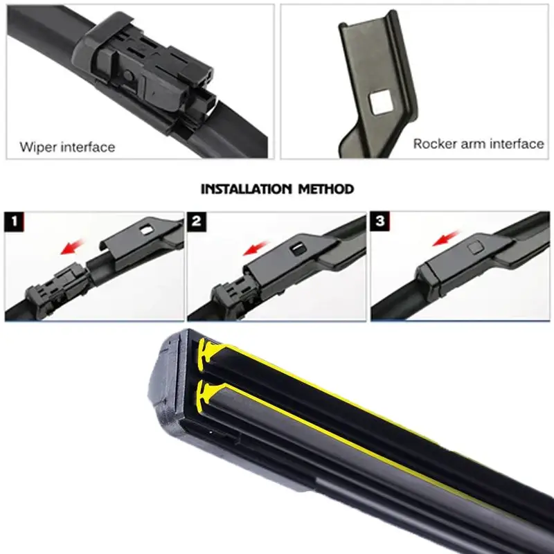 Car Windshield Wiper blades Universal Soft Double layer Rubber Frameless Bracketless car wipers 14" 16" 19" 20" 21" 22" 24"26" - Image 22