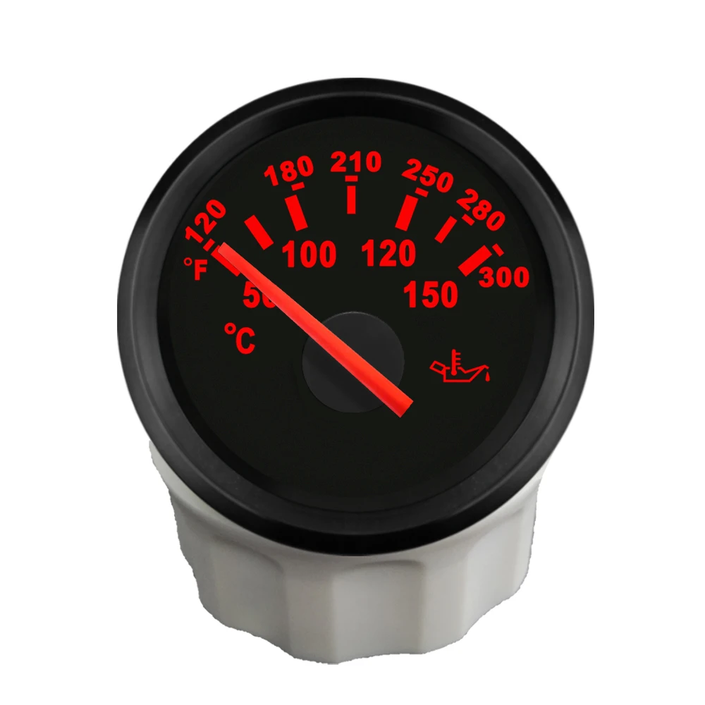 Temperatura de aceite impermeable, 52mm, el más nuevo Medidor de calibre 50-150 ℃ con retroiluminación roja para RV, coche, camión, barco, 12V, 24V