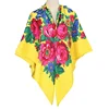 140x140CM Printed Square Scarf for Women Chinese Retro Style Uitable for All Seasons Shawl Handkerchief Babushka Hijab Head Wrap 6