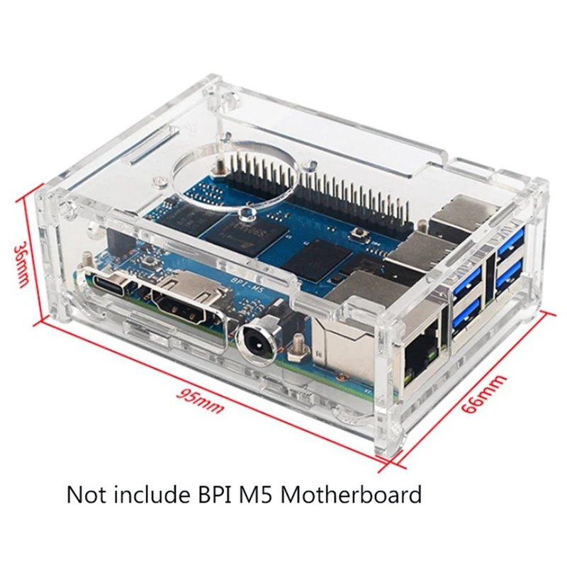 Acrylic Case Transparent Shell for Banana Pi M5 Banana Pi BPI-M5 Development Board Protective Shell
