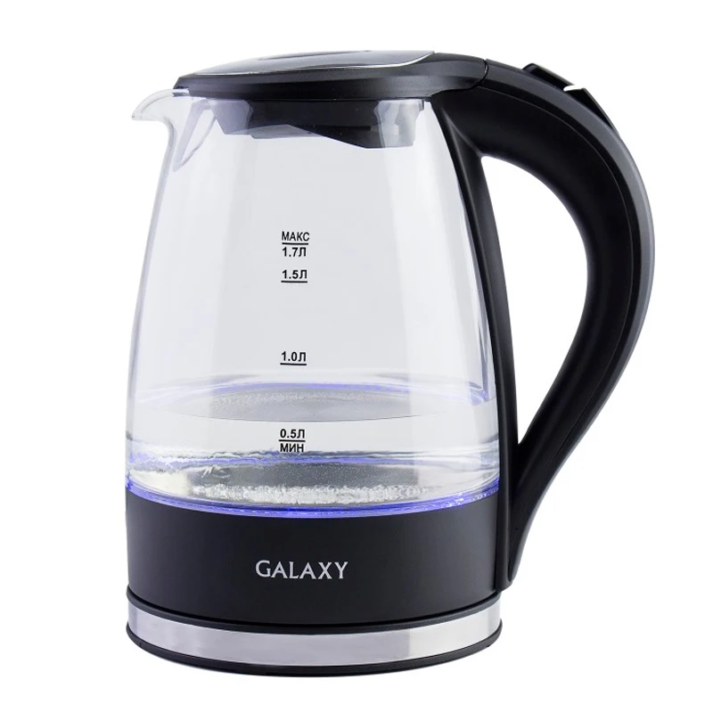 Чайник электрический Galaxy GL 0552 (Мощность 2200 Вт, объем 1.7 л, стеклянный корпус, подсветка)