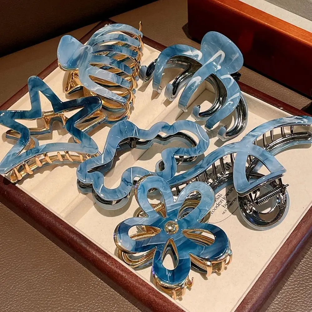 

Зажим для волос в форме цветка из ацетата, крестообразный зажим для волос с геометрическим дизайном в форме звезды, захват для волос, Геометрическая заколка для волос из уксусной кислоты