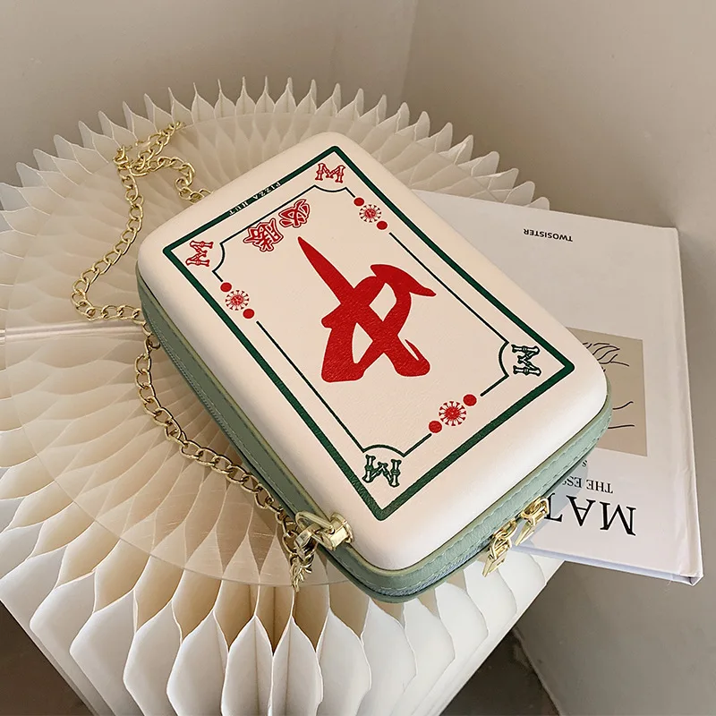 Shoulder Bag Mini Small Bag New Fashion Crossbody Bags for Women Zipper All-match Chain Mahjong Square Bag PU Leather Fabric