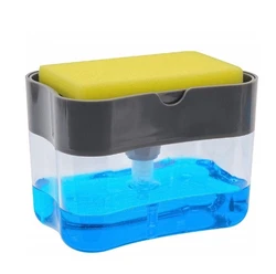 Automatic Liquid Dispensing Dishwashing Brush with Built-In Soap Reservoir (Black)