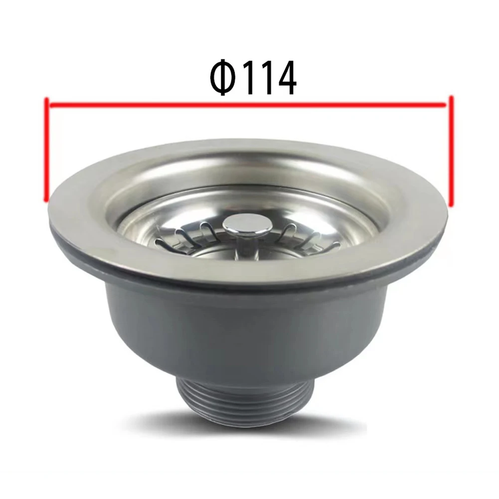 LAVELLO IN ACCIAIO inox 114 mm con flangia in PP per kit rifiuti cucina