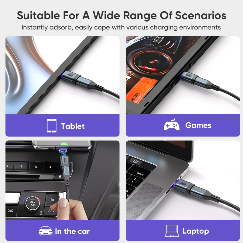 240W USB-C to USB-C 마그네틱 타입-C 어댑터 고속 충전 USB4 커넥터 40Gbps 8K@60Hz 썬더볼트 4/3 아이폰15/16 맥북용